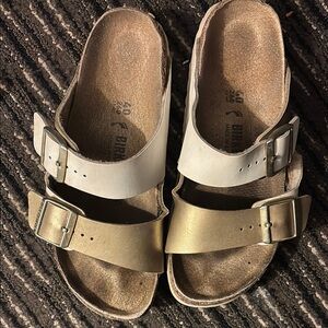 Reserved For Kim..Birkenstock Kids Sandals - Gold and Cream